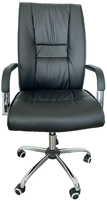 Офісне крісло керівника Tehforward Houston хром Anyfix Чориний Дніпро - фото 6