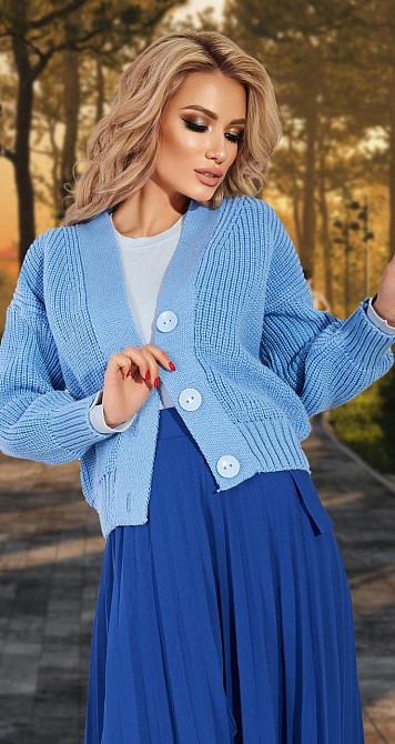 Короткий кардиган грубого в'язання (42-48) Київ - фото 1