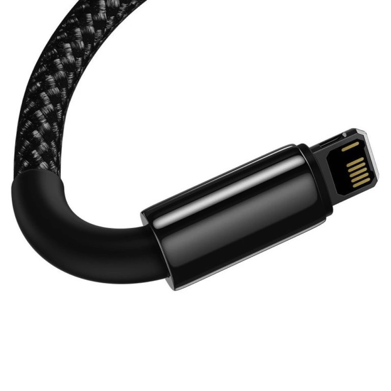 Кабель Baseus Tungsten Gold Fast Charging Data Cable USB to iP 2.4A 2m Black CALWJ-A01 Одеса - фото 7