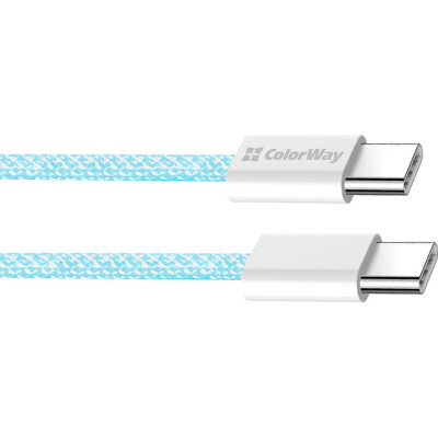 Дата кабель USB-C to USB-C 1.0m 60W 3.0А blue ColorWay (CW-CBPDCC061-BL) Вінниця - фото 7