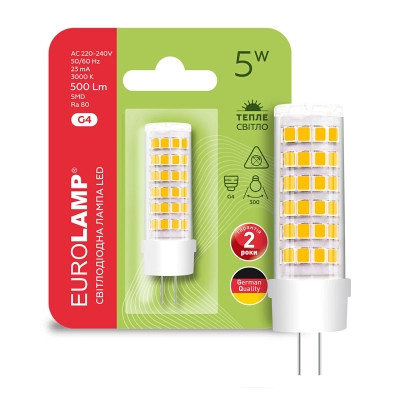 Лампочка Eurolamp Светодиодная капсульная лампа EUROLAMP LED силикон G4 5W 500Lm 300 (LED-G4-0530(220)) Вінниця - фото 2