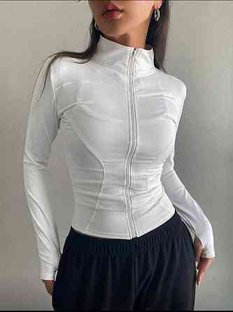 Стильний жіночий лонгслів із довгим рукавом на блискавці пума Білий, 44 Одеса