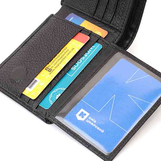 Мужское портмоне из натуральной кожи ST Leather 22734 Черный Киев