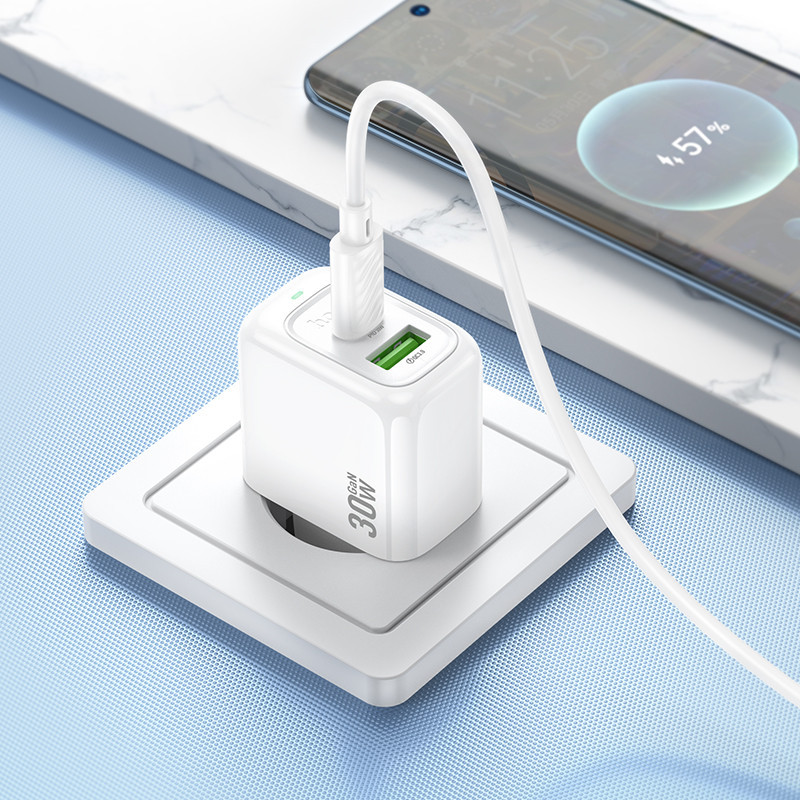 Мережевий зарядний пристрій HOCO CS55A Surplus PD30W+QC3.0 charger White Одеса - фото 8