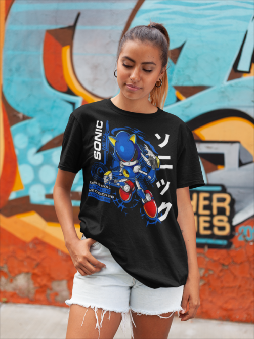 Футболка для мальчика аниме Соник Метал Хедгехог Хероес оверсайз (рост от 165 до 180 ) Черний AnimeJ0199m Днепр - изображение 6