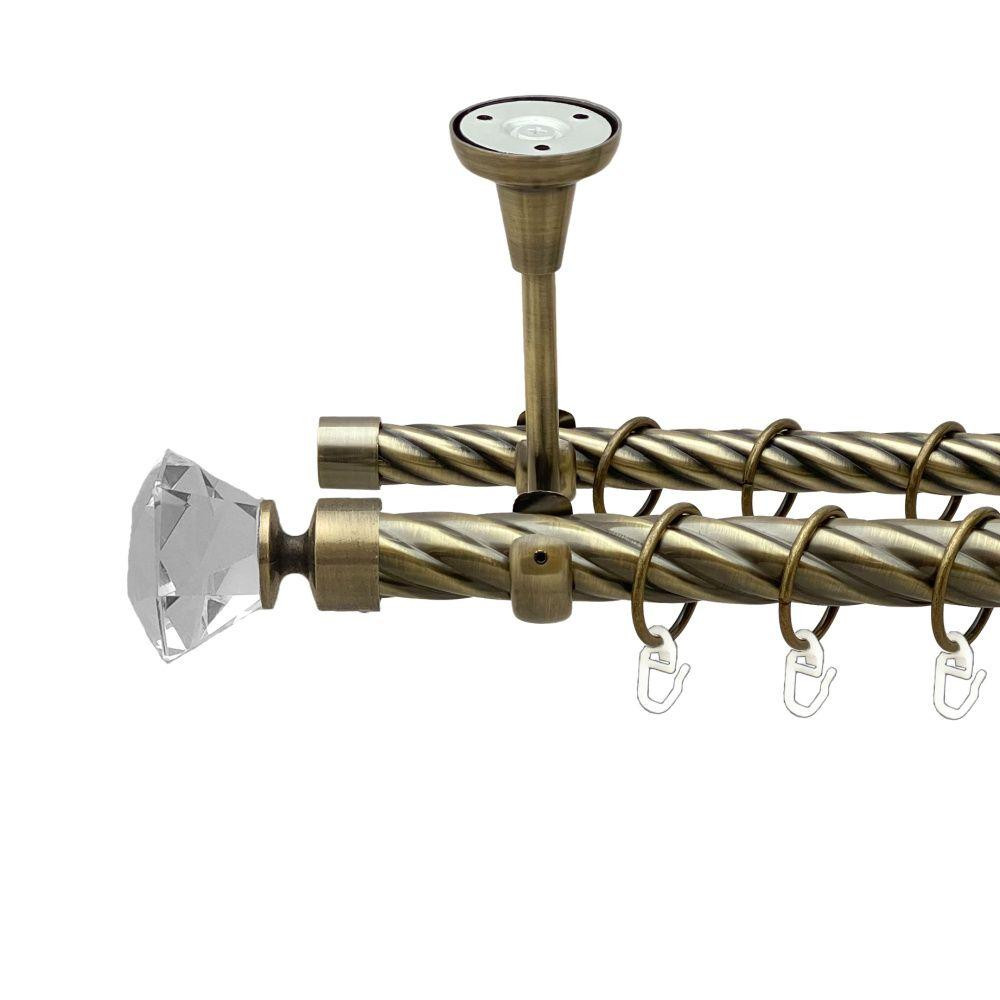 Карниз Orvit Спектралія металевий дворядний відкритий до стелі скручена труба кільце металеве Антик 25\19 мм Львов - изображение 1