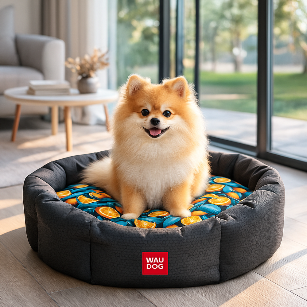 Лежанка для собак WAUDOG Relax, малюнок "Апельсини", M, Ш 42 см, Д 52 см, В 19 см Київ - фото 1