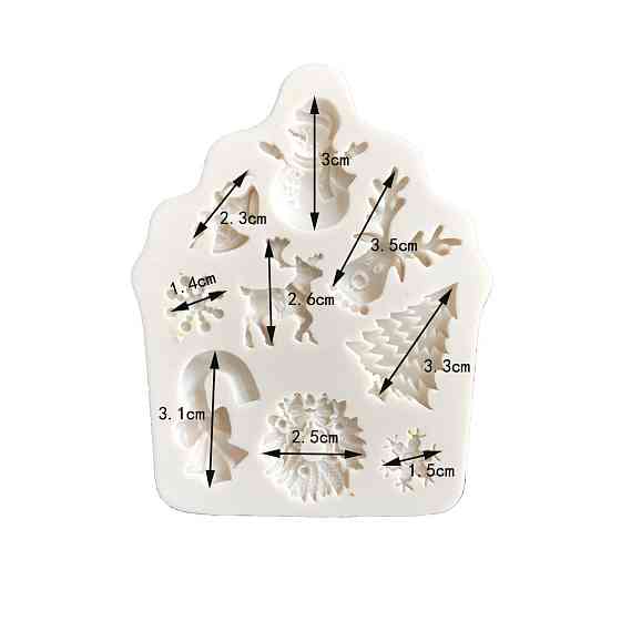 Молд новогодний силиконовый 79 на 98 мм серый Киев