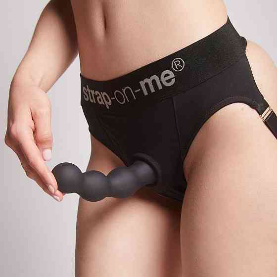 Насадка для страпона Strap-On-Me Dildo Plug Balls Black XL Sex Aura Київ
