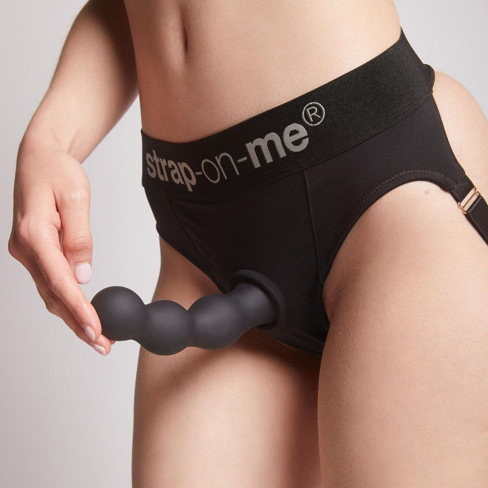 Насадка для страпона Strap-On-Me Dildo Plug Balls Black XL Sex Aura Київ - фото 6