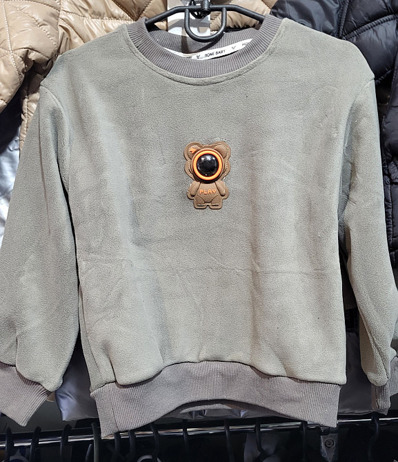 Детский велюровый утепленный свитшот космонавт для мальчиков 5,6,7,8 лет Николаев - изображение 1