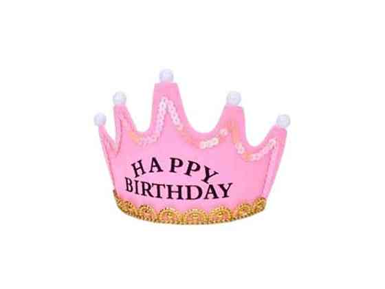 Аксесуар для волосся корона рожевий HAPPY BIRTHDAY FG231106025P ТМ METR Київ