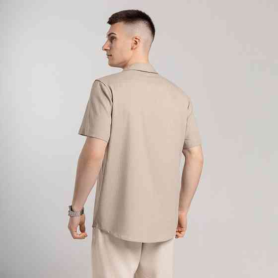 Чоловіча сорочка з коротким рукавом бежева Pobedov Marsel Київ