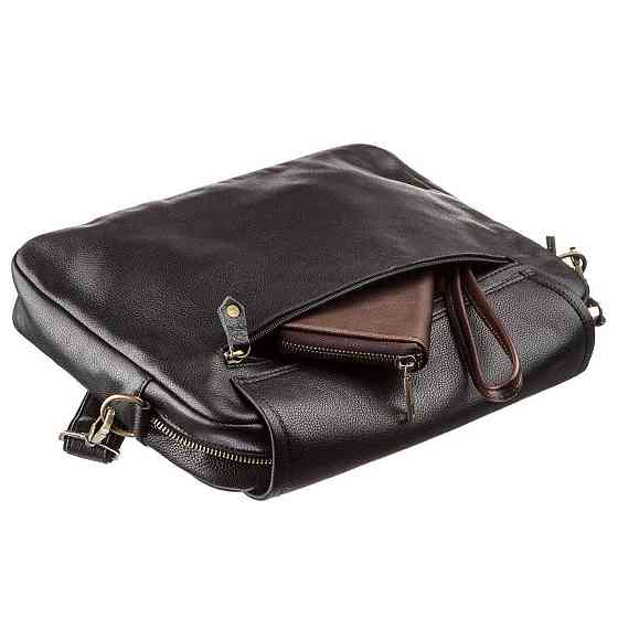 Чоловіча шкіряна сумка через плече SHVIGEL 19116 Чорна Київ