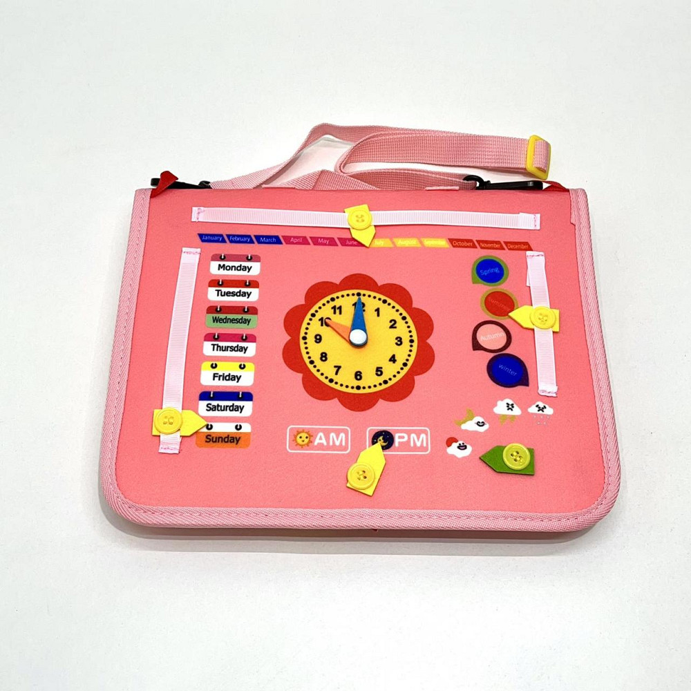 Сумочка розвиваюча тканинна з навчальними елементами Рожева (C60521) Чернігів - фото 4