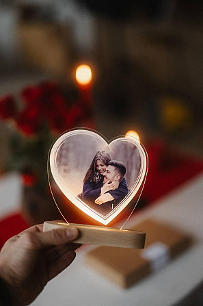 Ночник в виде сердца с фото 20*19 см Киев - изображение 2