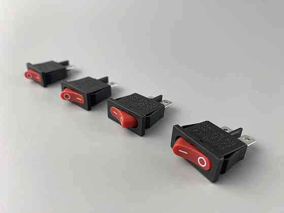 Перемикач клавішний червоний, ON-OFF, 9.5 ммх21мм, 2 ніжки Мукачево