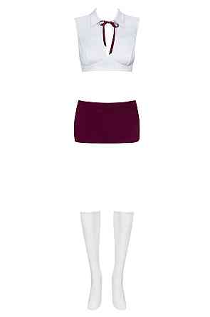 Ролевой костюм - Obsessive Student Set White/Burgundy - L/XL Sex Aura Киев
