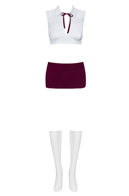 Ролевой костюм - Obsessive Student Set White/Burgundy - L/XL Sex Aura Киев - изображение 3