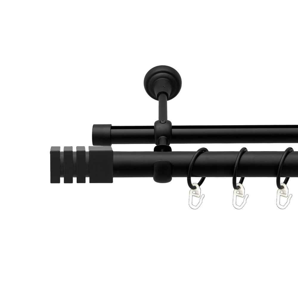 Карниз Orvit Акорда металевий дворядний опозитний гладка \ профільна труба кільце металеве Чорний Оксамит Львов - изображение 1