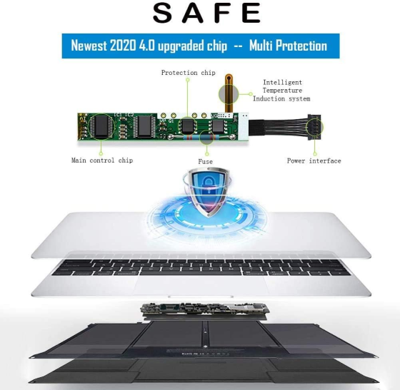 Акумуляторна батарея K KYUER A1496 A1405 A1377 для Apple MacBook Air 13" A1466 A1369 (2010-2017) 7200 мАг 7.6V 55Вт·год Київ