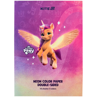 Кольоровий папір Kite А4 неоновий My Little Pony (10 аркушів/ 5 кольорів) (LP24-252) Вінниця - фото 1