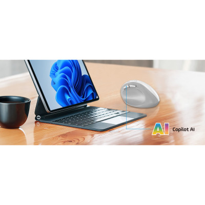 Мышка Genius Ergo 8350S AI Silent Wireless White/Grey (31030041401) Винница - изображение 5