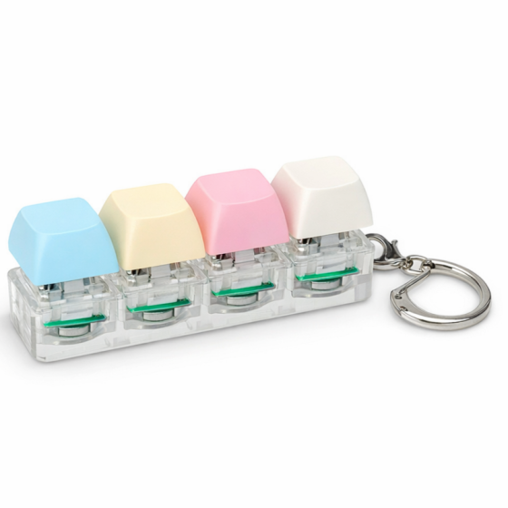 Брелок кейкап антистрес макарунс клавіатура з підсвіткою, механічні 4 кнопки, світиться при натисканні Київ