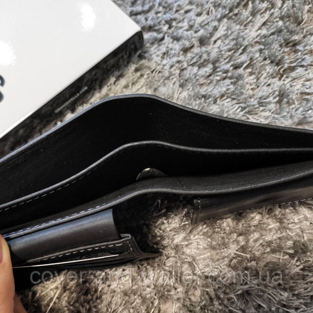 Черный мужской кошелек на магнитах ручной роботы из кожи Grande Pelle Amico Киев - изображение 6