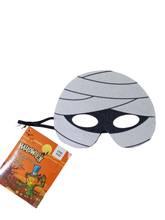 Маска з фетру Мумія для Хелловіна 18х14 см білий Київ