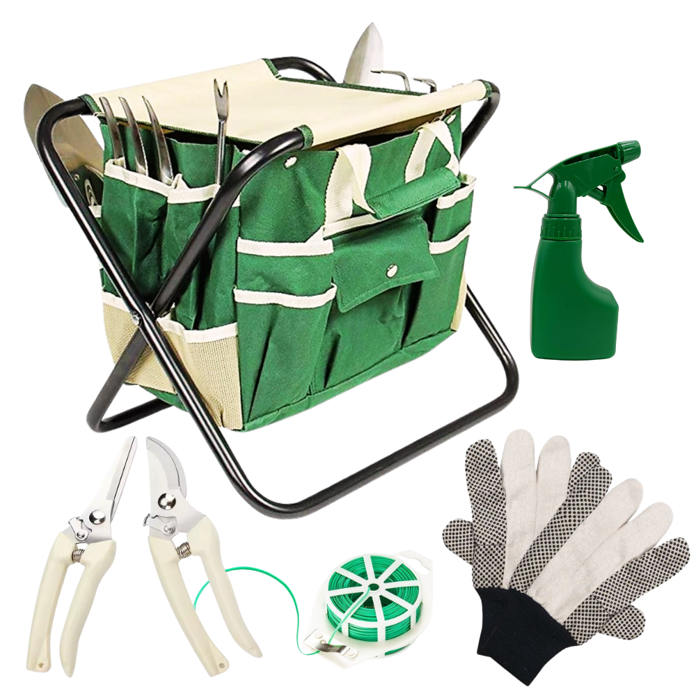 Набор для сада и огорода,сумка с набором из 7 ручных садовых инструментов и складным стулом и аксессуарами Каменец-Подольский - изображение 2