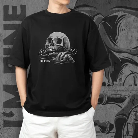 Футболка чоловіча з  принтом I'm Fine Розмір 48 Anime0111 Дніпро
