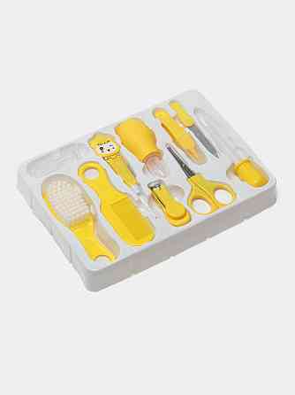 Набор для новорожденных, маникюрный 10 предметов : расческа, ножницы,кусачки,пилочка,пипетка для детей,жёлтый Каменец-Подольский