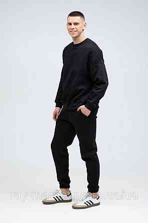 Костюм світшот оверсайз і штани Ray Basic утеплений чоловічий чорний (U0804M-Black) XL Київ