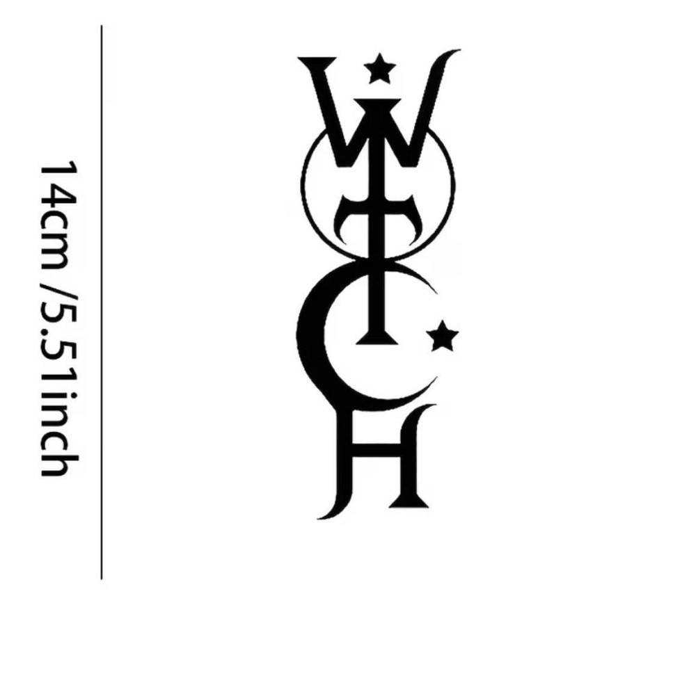 Наклейка виниловая WITCH ведьма символ готический чёрная 14 см Киев - изображение 2