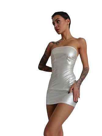 Мини-платье D&A, L, white, nylon-lycra открытые плечи с молнией на всю длину Sex Aura Киев