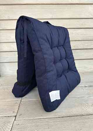 Подушка для стільців (50x120х8 см) подвійна Decorator Мальмо колір темно-синій 84-150 Київ