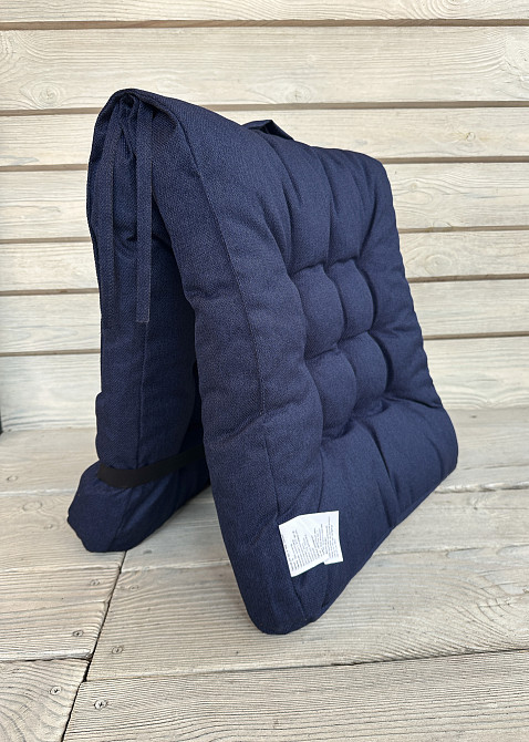 Подушка для стільців (50x120х8 см) подвійна Decorator Мальмо колір темно-синій 84-150 Київ - фото 5