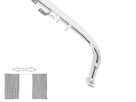 LIVOLO Електрокарниз для штор Wi-Fi з пультом, гнутий/арочний/радіусний/еркерний 0°–90°, LIVOLO Коломия
