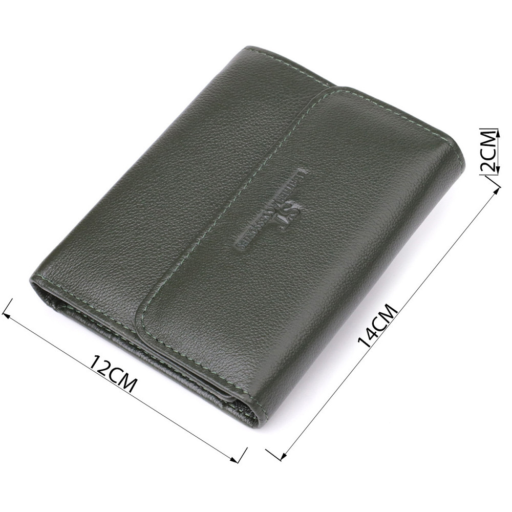 Стильний гаманець середнього розміру із натуральної шкіри ST Leather 23075 Зелений Київ - фото 9