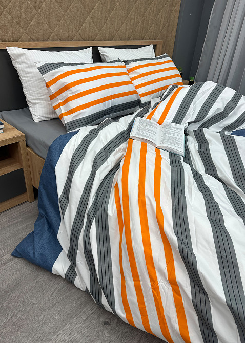 Комплект постельного белья, Decorator Larsson Двуспальный 180х215 разноцветная полоска (88-015) Киев - изображение 6