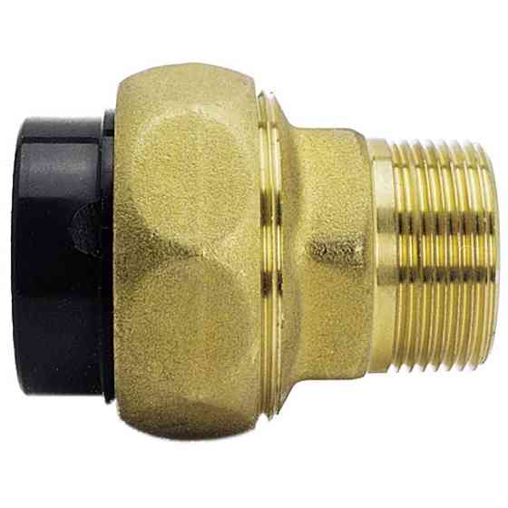 Муфта розбірна перехідна Praher ПВХ/латунь із зовнішньою різьбою, d63x2