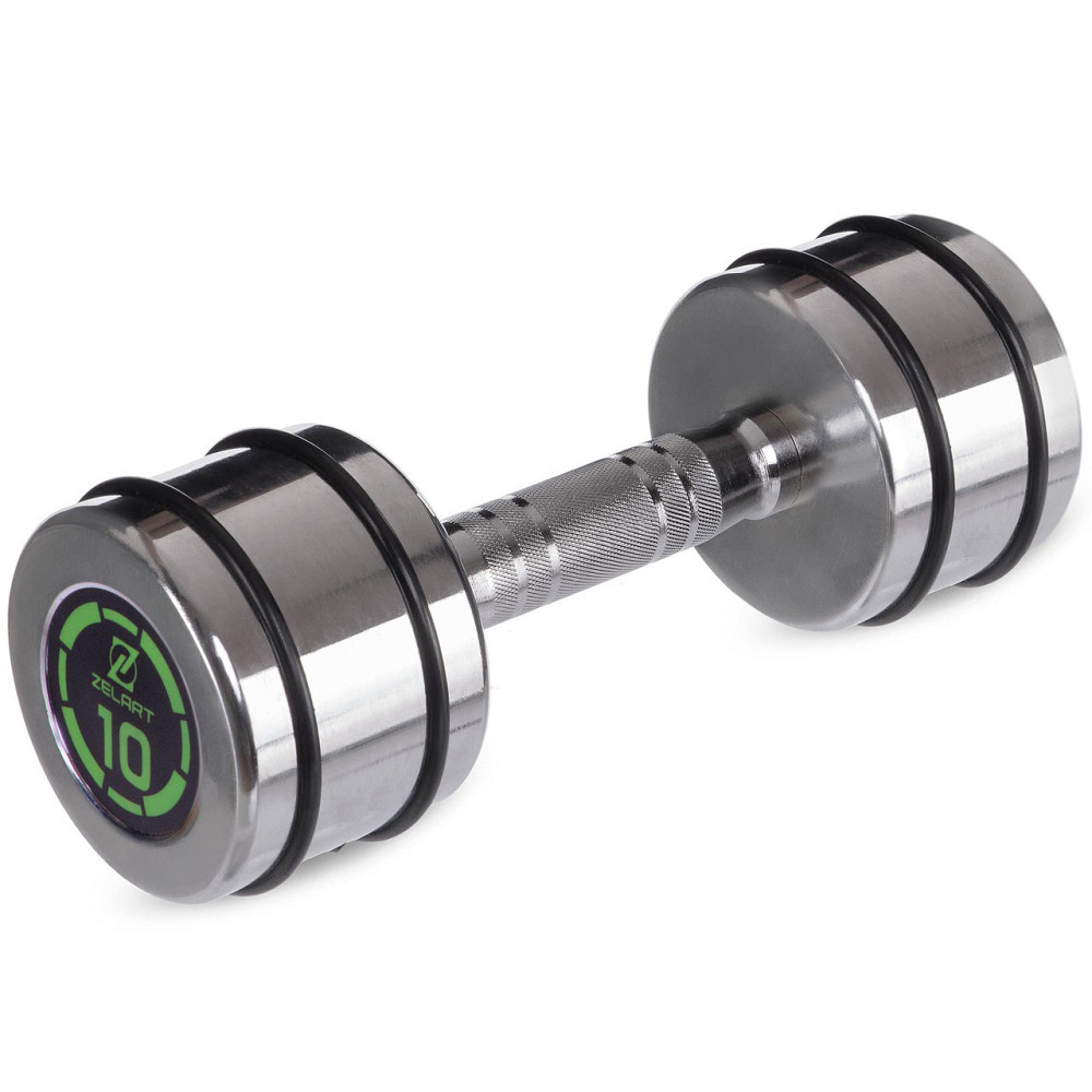 Гантель 10 кг хромированная Zelart-2622-10 Киев - изображение 1