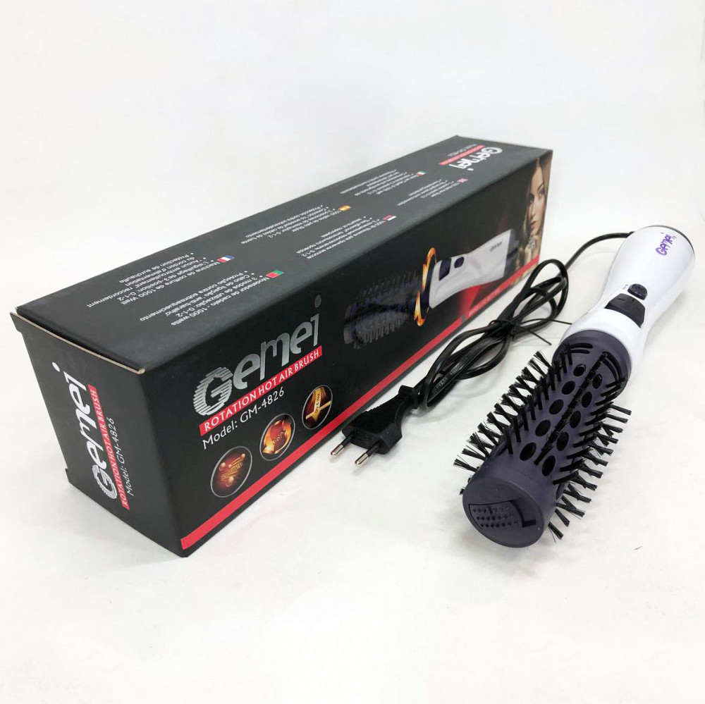 Фен-брашинг для волос Gemei GM-4826 1000Вт, Фен щетка с вращающейся насадкой, Щетка сушка для волос WN-68 Львов - изображение 18