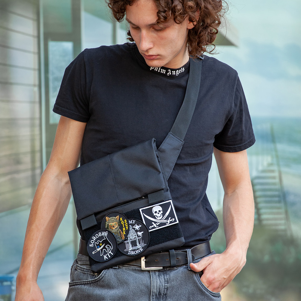 Сумка нагрудна водонепроникна, Сумка через плече чоловіча плетена Чоловіча тактична з кордури MC-15 Львів - фото 6