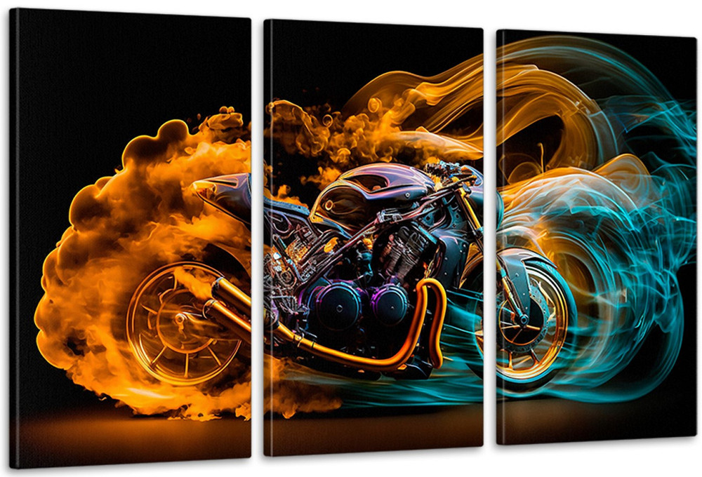 Модульна картина у вітальню/ спальню    Мотоцикл      ART-097_3A 100х150 см Київ - фото 1