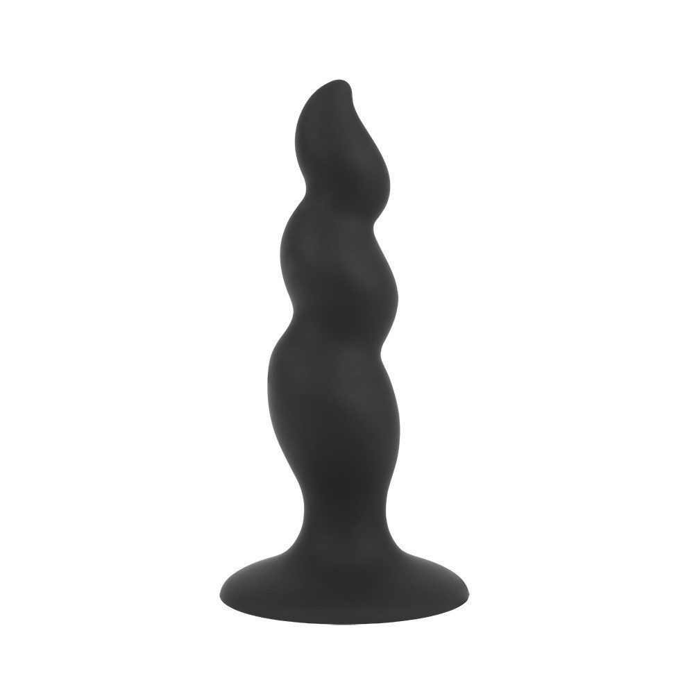 Анальная пробка с волнистой поверхностью Chisa Black Mont черная, 4.8 см Sex Aura Киев - изображение 2