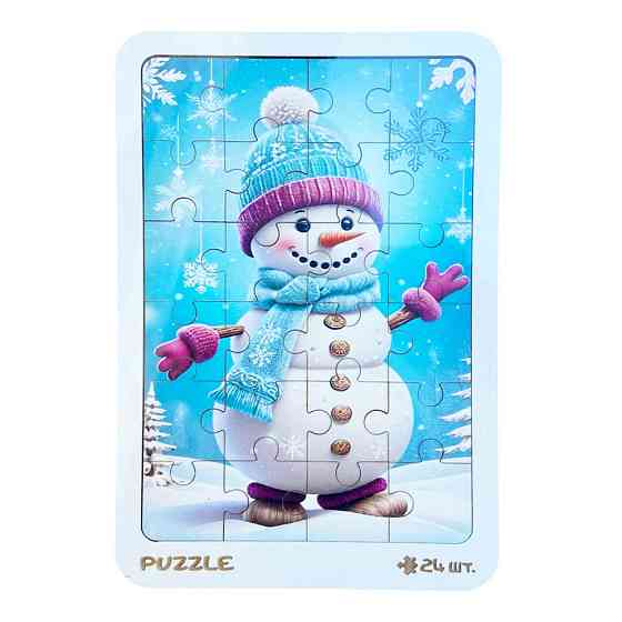 Новорічний пазл-вкладиш "Сніговик у рукавичках" 3240-19-002, 16х22 см Вінниця