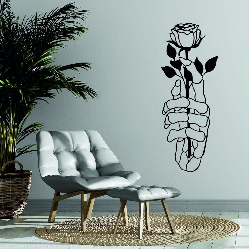 Декоративне настінне Панно «Рука з трояндою» Декор на стіну 90*34 см, Чорний Київ - фото 5