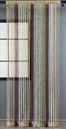Шторы-нити спираль с люрексом Бежевый с коричнево-белым 300х300см 1 шт (61-053) Киев